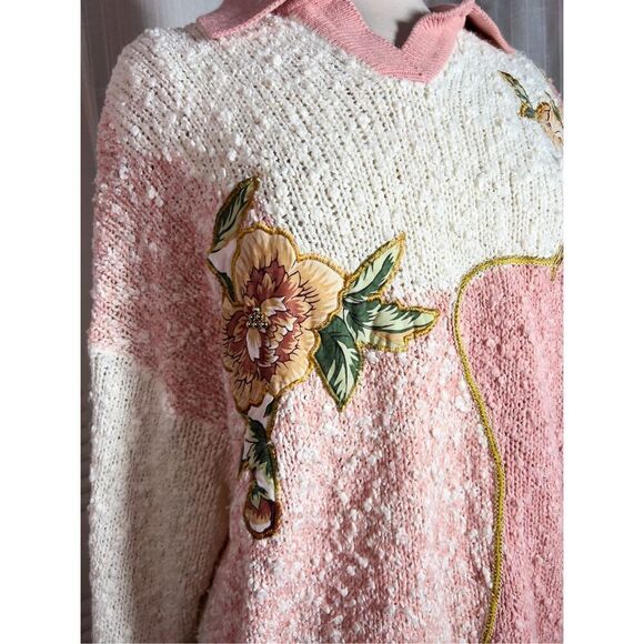 Diamond Hill | Women’s | Sweaters | L | Vintage Cream Knitted Floral Long Sleeve - Picture 3 of 6